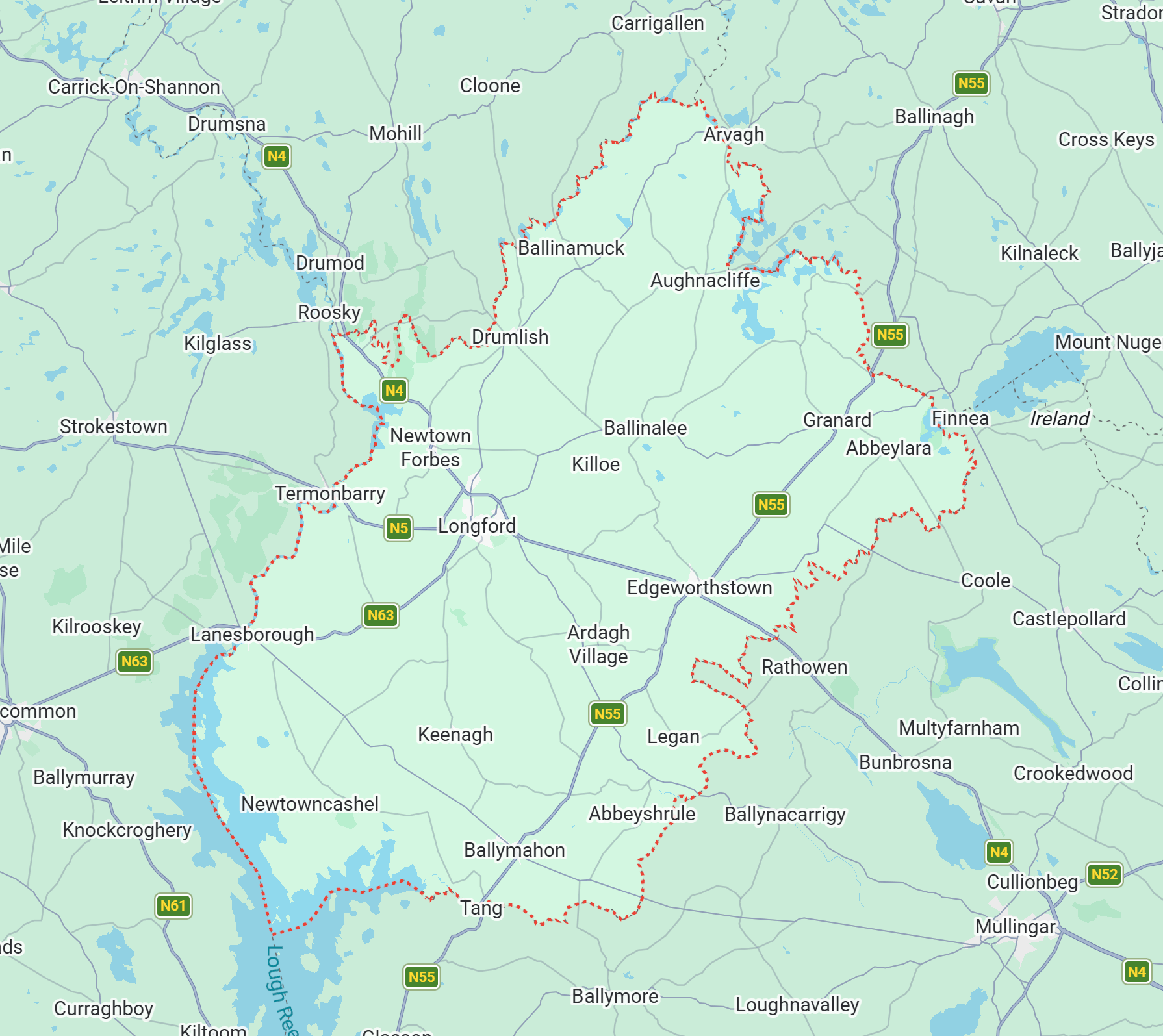 map of Longford