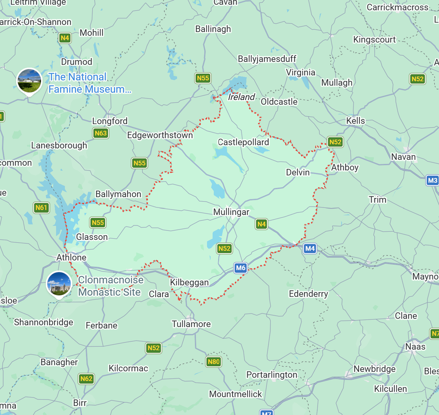 map of westmeath