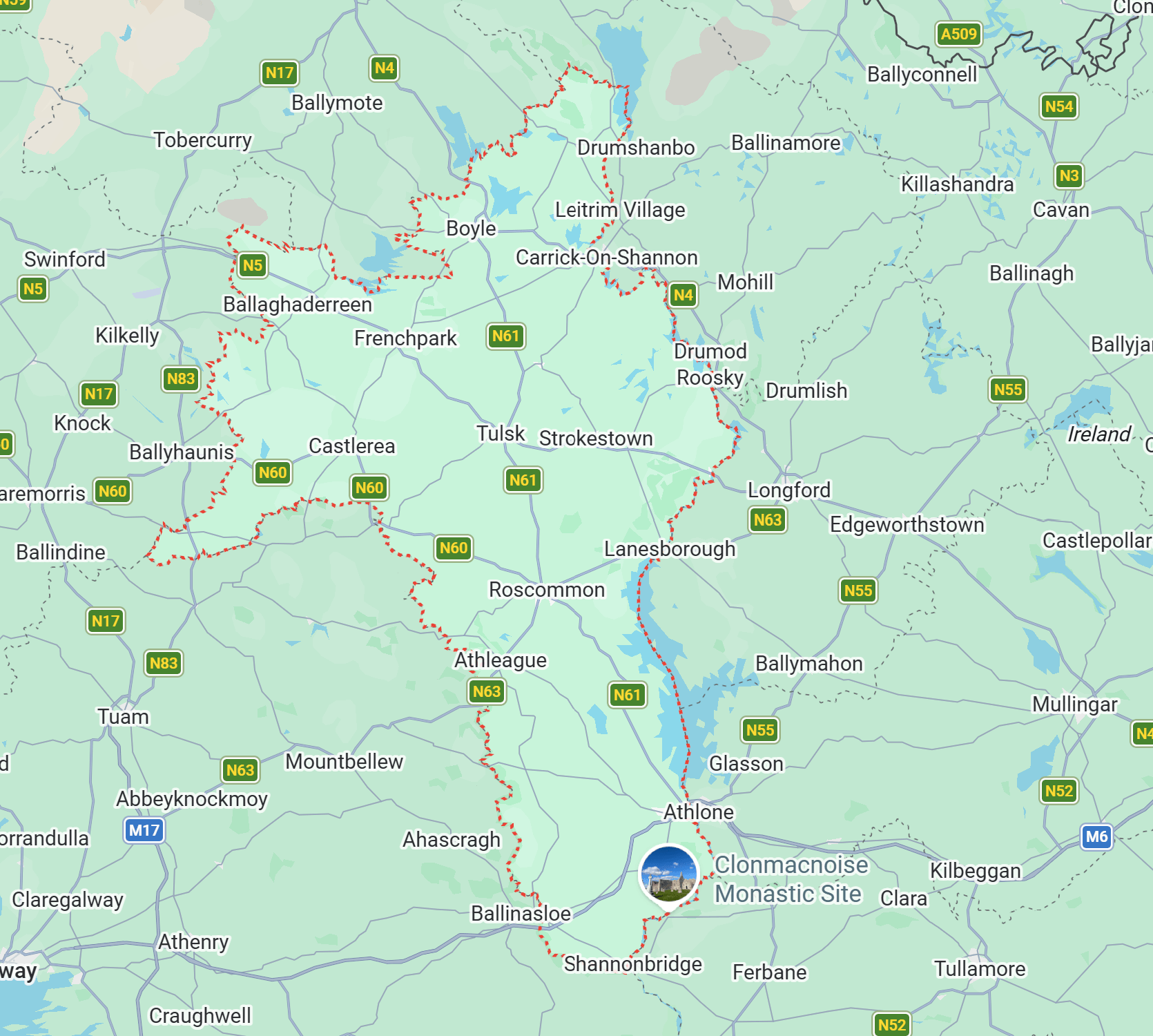 Roscommon map